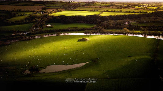 A sunbeam illuminates The Dagda's Mound