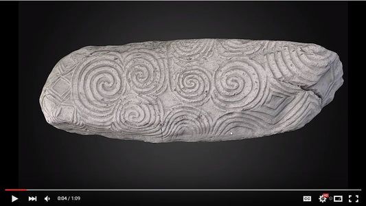 Get up close and personal with the entrance kerb stone at Newgrange - without leaving your armchair!