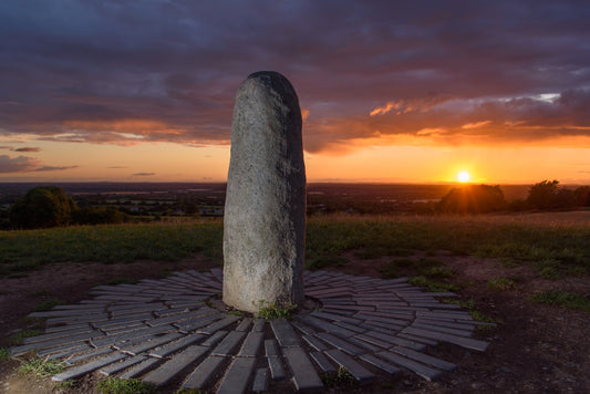 Sunset and the Lia Fáil (Stone of Destiny), Hill of Tara.