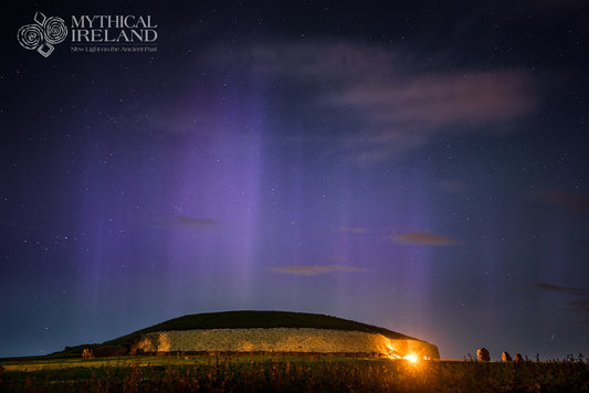 Amazing aurora borealis over Newgrange