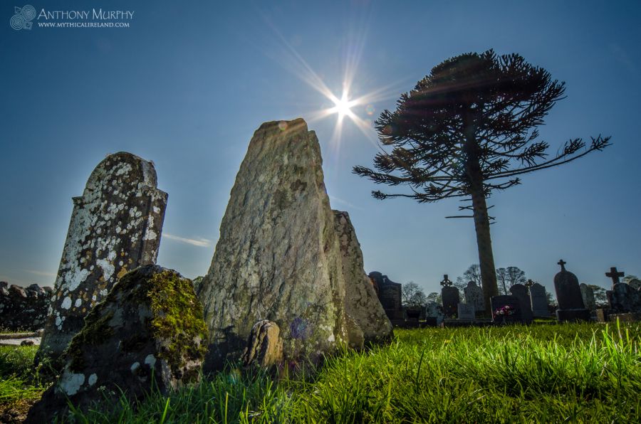 Saint Erc's Grave on the Hill of Slane, Co. Meath, in the evening sunlight.