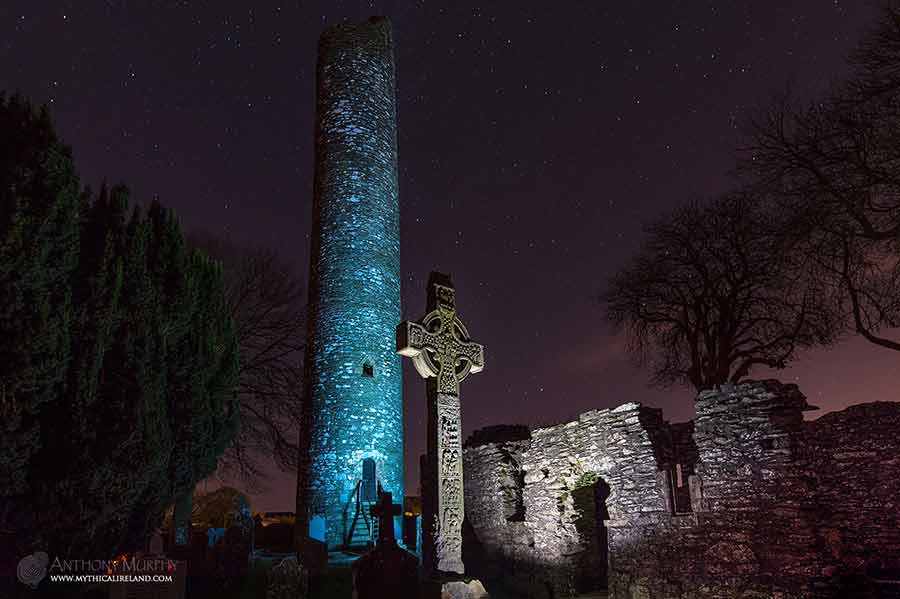 Round tower and West Cross, Monasterboice