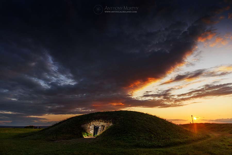 Sunset and red sky at Hill of Tara
