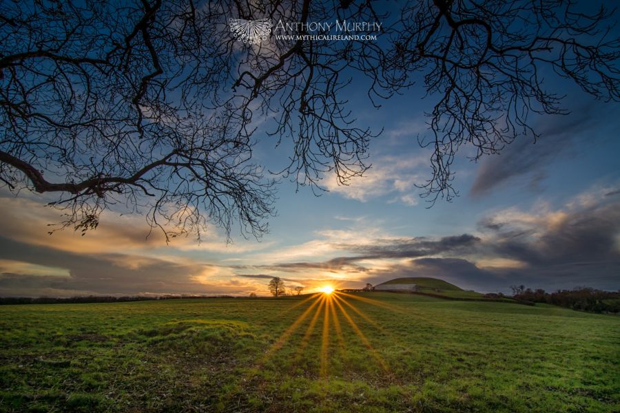 Winter sunset at Newgrange