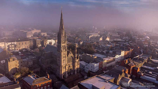 St. Peter's Parish Church Drogheda in winter fog
