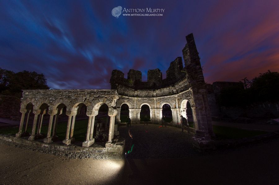 Mellifont ruins illuminated