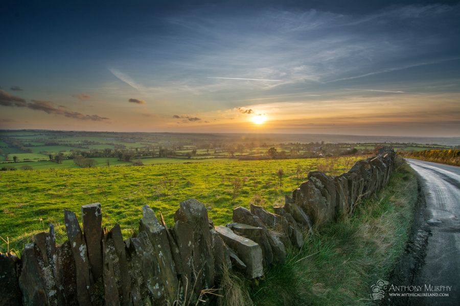 Winter sunset from Bellewstown Hill