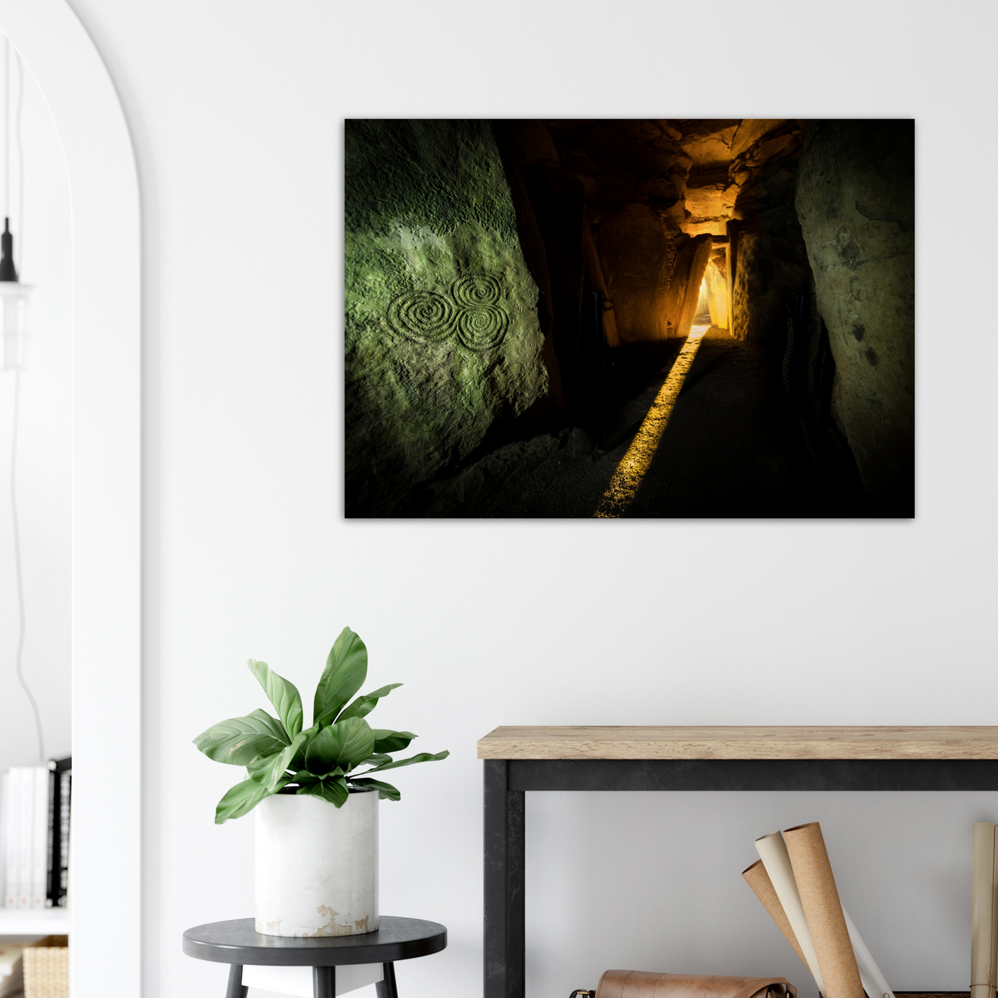 Aluminum Print - Newgrange Chamber Light Beam