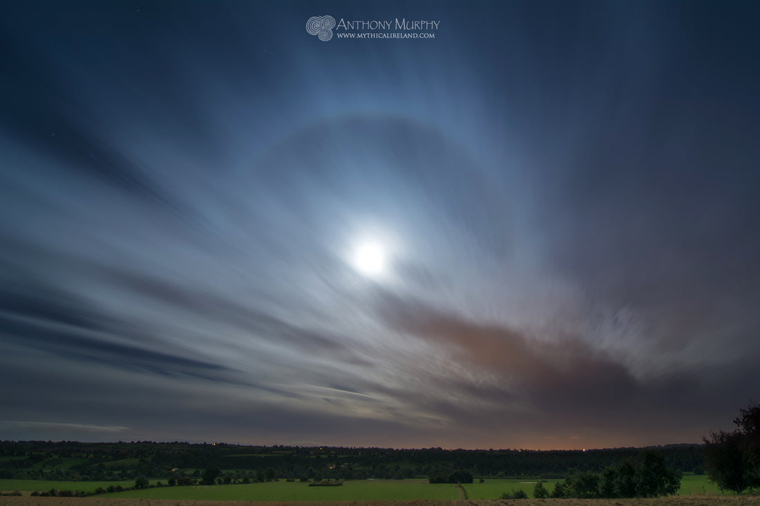 On the night of a lunar eclipse, there's a beautiful halo around the moon in the Boyne Valley
