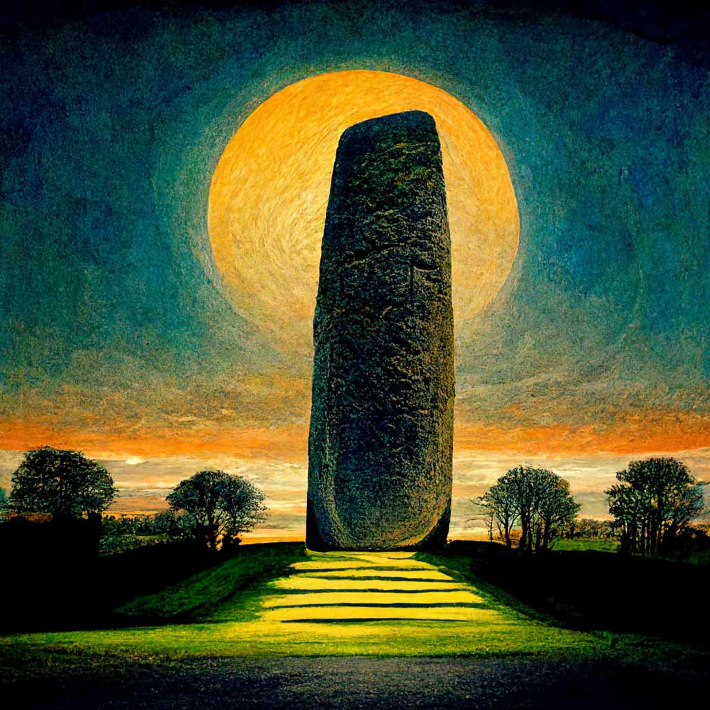 Lia Ailbhe - the largest standing stone in Brega