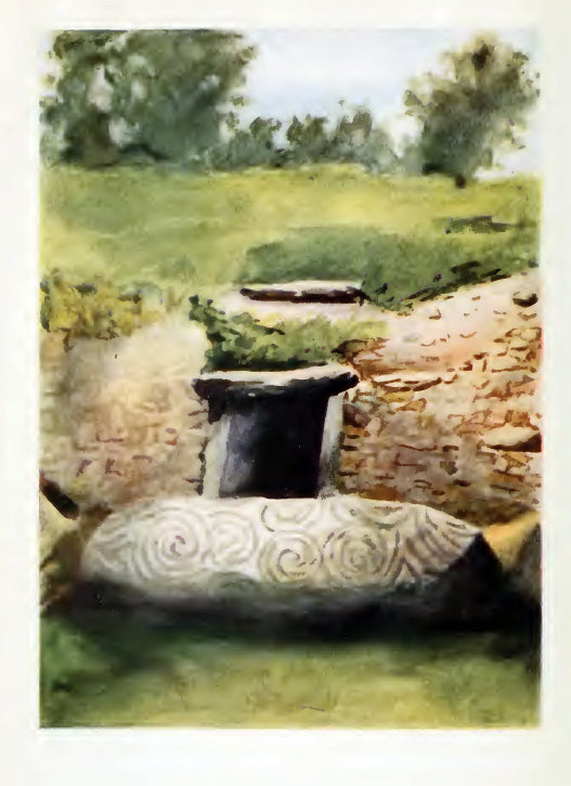 Early colour illustration of Newgrange from 1918