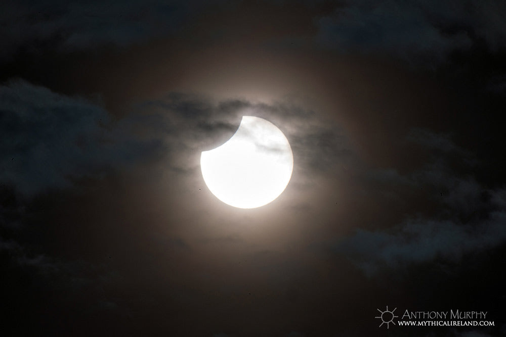 Moon takes a "bite" out of the sun during partial solar eclipse over Ireland