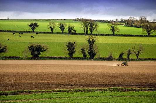 Tractor at work in the Nanny valley, Bellewstown, Co. Meath