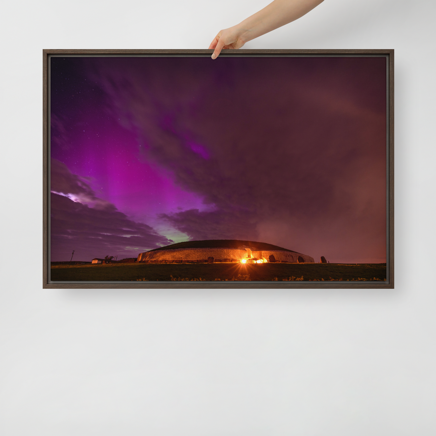 Newgrange Northern Lights - Framed canvas