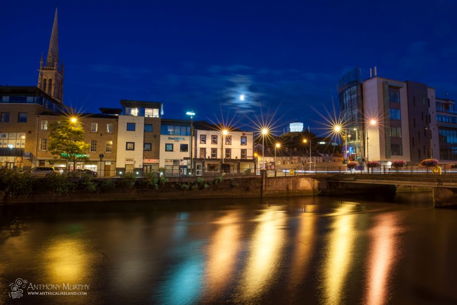 Drogheda's South Quay and moon