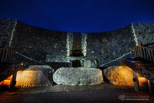 Newgrange entrance at twilight