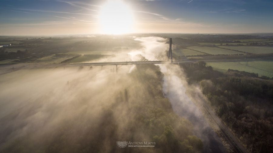Boyne Valley Mary McAleese Bridge in fog 2