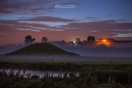 Newgrange and Mound B in the fog