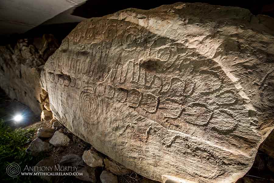Knowth Calendar Stone - oblique view